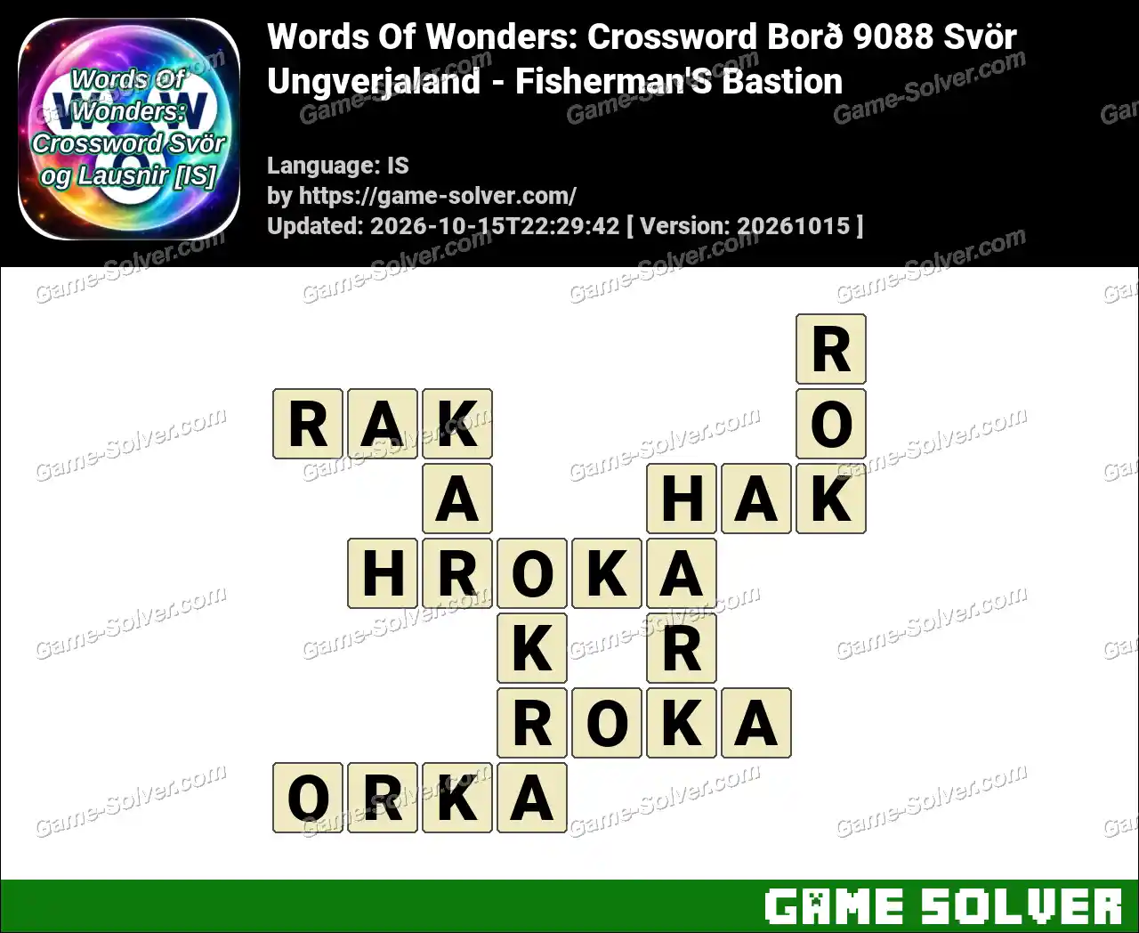 Words Of Wonders: Crossword Borð 9088 Svör – Ungverjaland – Fisherman’S Bastion